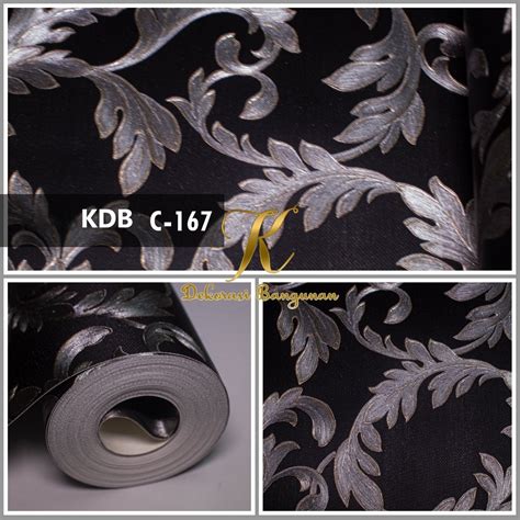 Jual Wallpaper Dinding Klasik Motif Batik Klasik Hitam Vinyl Premium