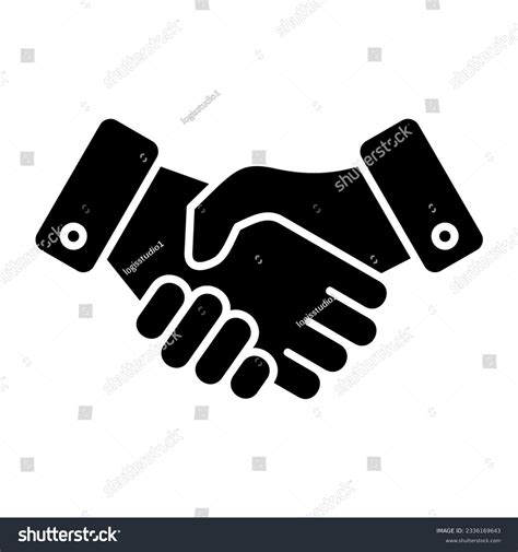 Hand Shake Icon Black White Stock Illustration 2336169643 Shutterstock
