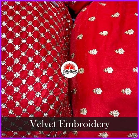 Red Velvet Embroidery Fabric At Rs Meter Printed Velvet Fabric In