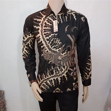 Jual Kemeja Batik Motif Kelabang Hitam Original Arta Batik Super Kode