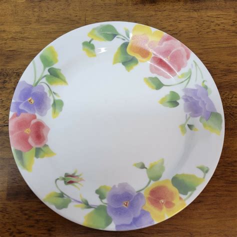 Set Of Corelle Summer Blush Pansy Bread Salad Dessert Plates