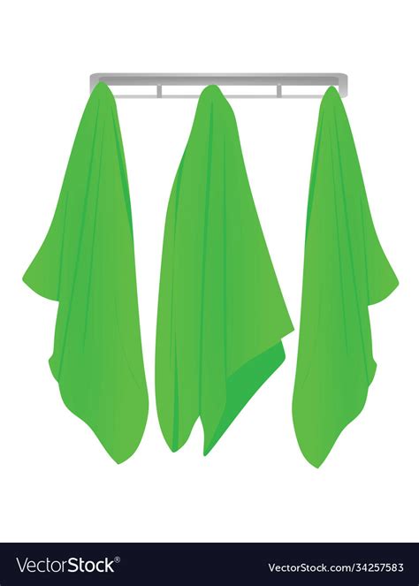 Green Hanging Towels Royalty Free Vector Image