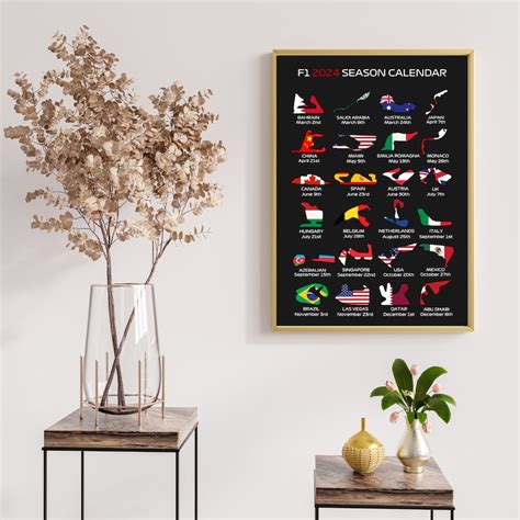 Formula One Calendar F Wall Art Poster Circuits Print