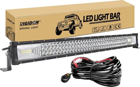 RIGIDON Dreireihige Led Lichtleiste Kfz Mit 12v Kabelbaum Kit 32 Zoll