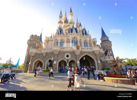 Beautiful Cinderella Castle The Icon Of Tokyo Disneyland In Tokyo