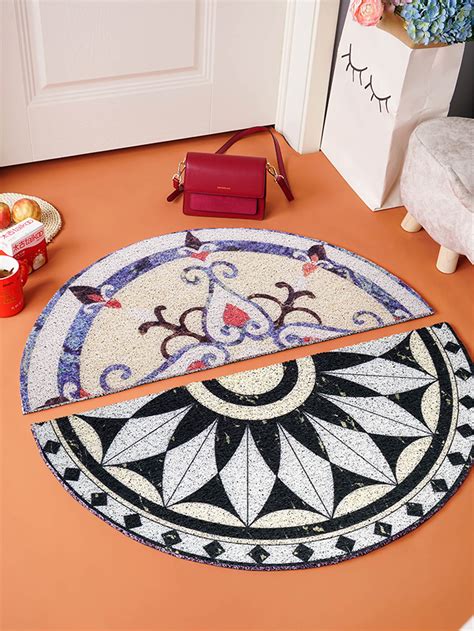 Nordic Retro Mandala Semicircle Entrance Hall Carpet PVC Wire Etsy