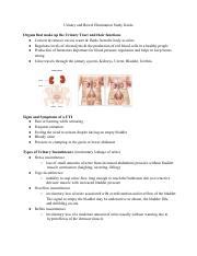 Urinary And Bowel Elimination Study Guide Functions Uti Course Hero