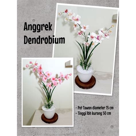 Jual Anggrek Dendrobium Artificial Pot Anggrek Palsu Anggrek