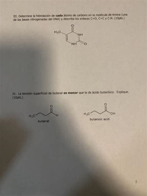 Solved Iii Determine La Hibridaci N De Cada Tomo De Chegg