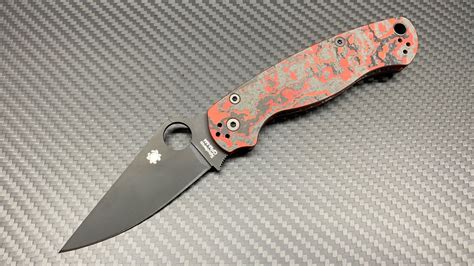 Spyderco Paramilitary 2 Smkw Exclusive Red Lava Fat Carbon Youtube