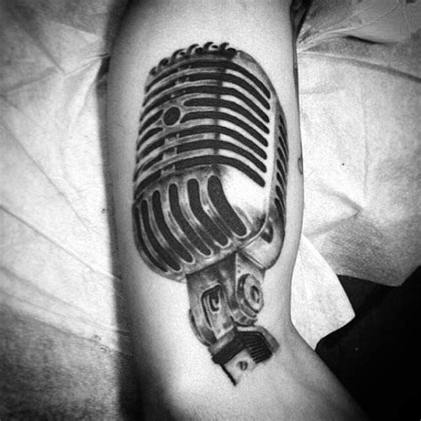 90 Microphone Tattoo Designs For Men Manly Vocal Ink