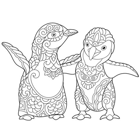 50 Zentangle Penguin Vector Images Depositphotos