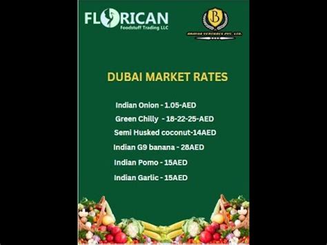 Dubai Market Rates 24 06 2023 FLORICAN FOODSTUFF TRADING LLC YouTube