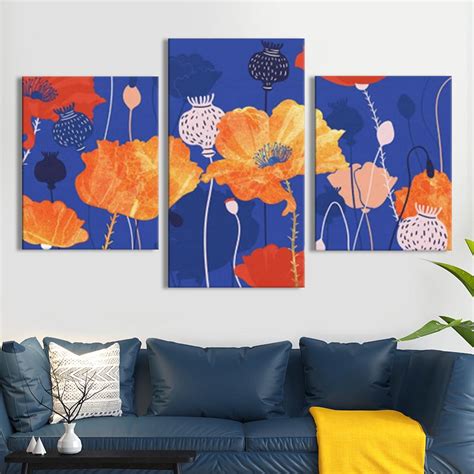 ᐉ Модульная картина из 3 частей Маки 141x90 см (MK322033)