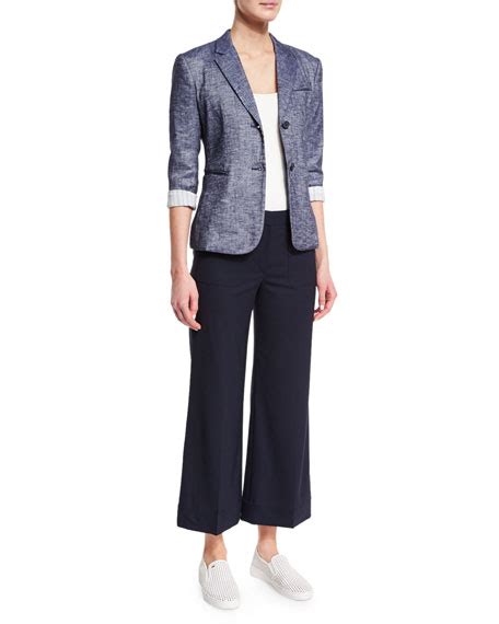 Theory Livdale Contour Wide Leg Pants Neiman Marcus