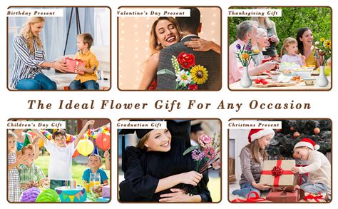 OSDUE Flower Bouquet Building Artificial Flowers Building Blocks