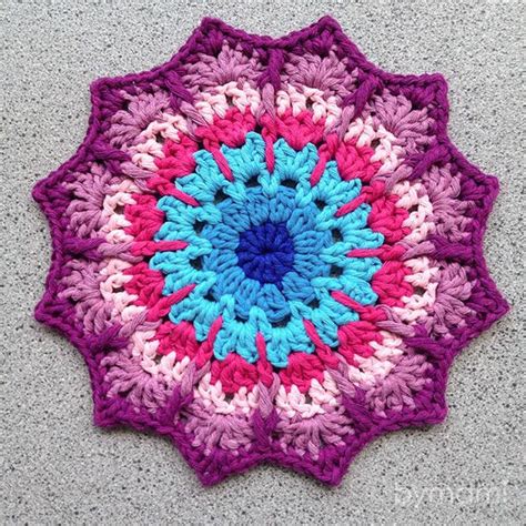 Starflower Mandala Crochet Leaf Patterns Crochet Placemat Patterns