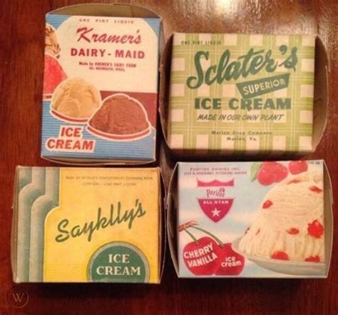 Vintage Ice Cream Containers 4 Pint Sizes