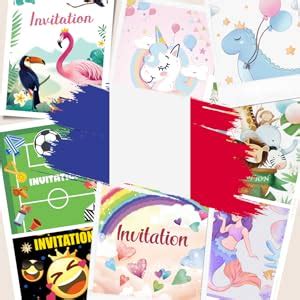 EVTI 10 Cartes Invitation Anniversaire Garçon et Fille thème Emoji