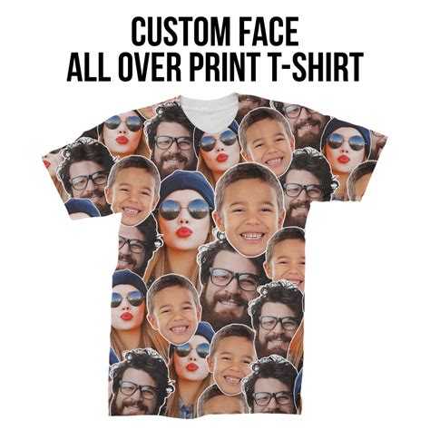 Custom Multi Face All Over Print Photo T Shirt Etsy