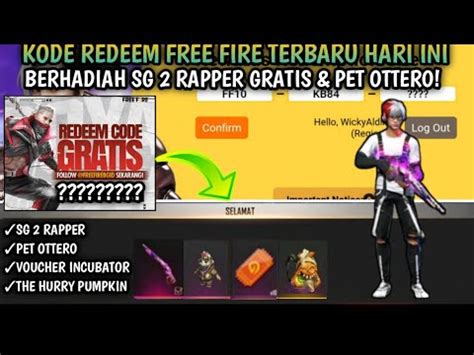 KODE REDEEM FREE FIRE TERBARU HARI INI RESMI GARENA FF 100 WORK