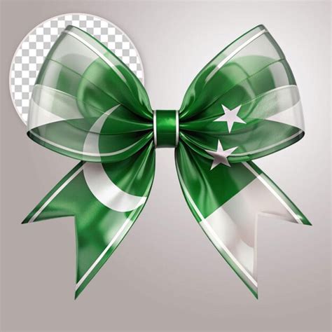 Pakistan Flag Bow On Transparent Background Premium Ai Generated Psd