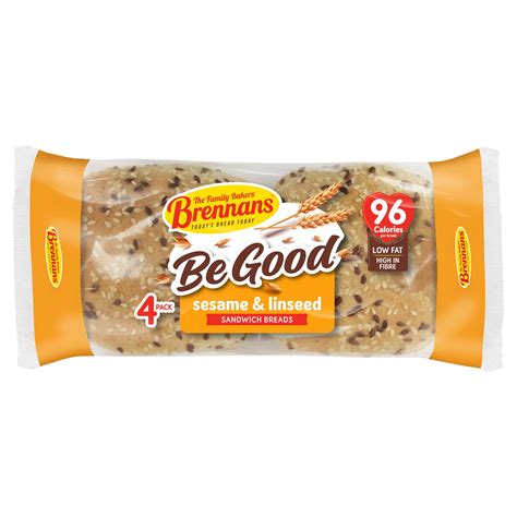 Brennans Be Good 4 Sesame And Linseed Sandwich Breads 160g Seeds