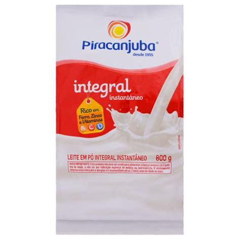 Leite em pó integral instantâneo Piracanjuba 800g Sonda Supermercado