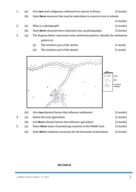 Form 3 Geography Paper 2 End Of Term 2 Examination 2022 1297