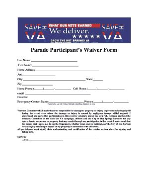 Fillable Online Goldenwest Parade Participants Waiver Form Golden