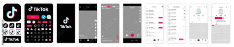 Tik Tok Mockup Set Tik Tok Screen Social Media And Social Network