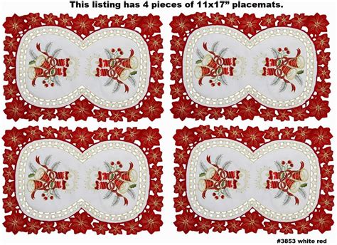 Amazon Creative Linens 4PCS Holiday Christmas Embroidered