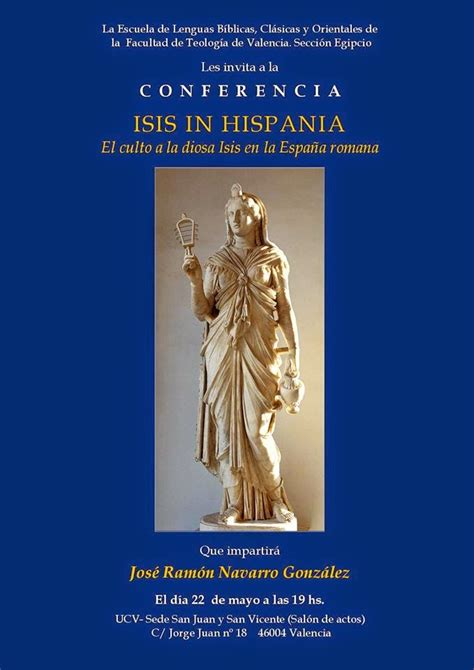 El Legado De Thot Conferencia Isis In Hispania El Culto A La Diosa