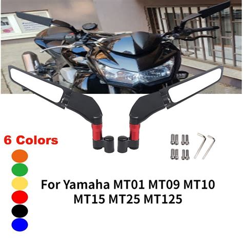 山葉 Mt25 Mt125 後視鏡適用於雅馬哈 Mt01 Mt09 Mt10 Mt15 風翼旋轉側倒車鏡 Retrovi 蝦皮購物