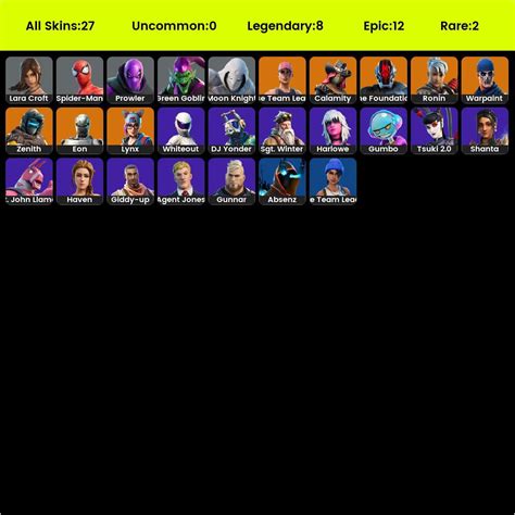 27 Skins Og Stw Eon Blue Team Leader Zenith Lynx The