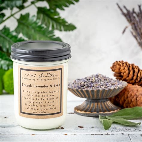 Soy Candle French Lavender And Sage 1803 Candles Best Scented Soy Candles