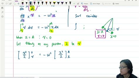 17.2b BONUS: Derivation of v(x) SHM Equation | A2 Oscillation ...