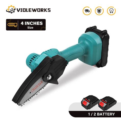 4 Inch 24v 1080w Mini Electric Saw Chain Saw With 12 Battery Rechargeable One Handed