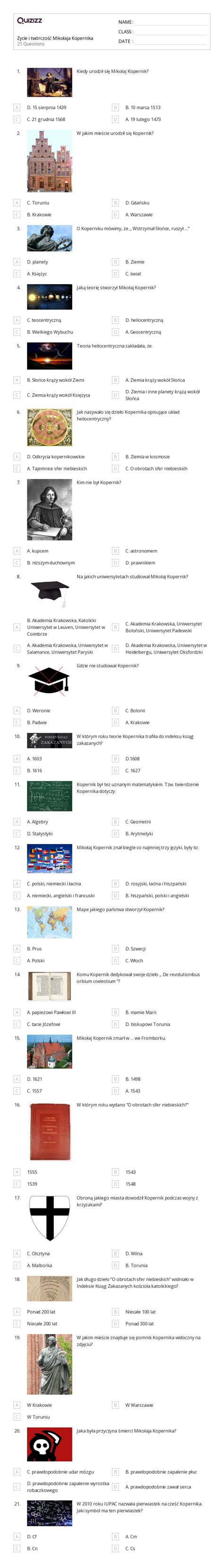 Ponad Nauka Arkuszy Roboczych Dla Klasa W Quizizz Darmowe I Do Druku