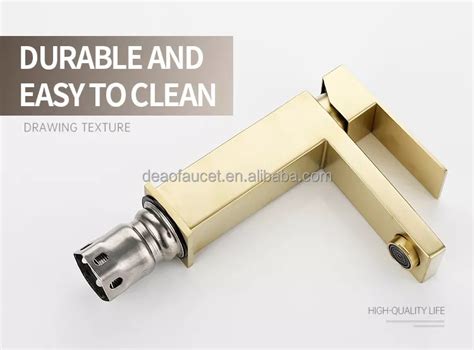 Modern Square 304SS Bathroom Sanitary Ware Hot And Cold Mixer Sink Water Taps Basin Faucet With