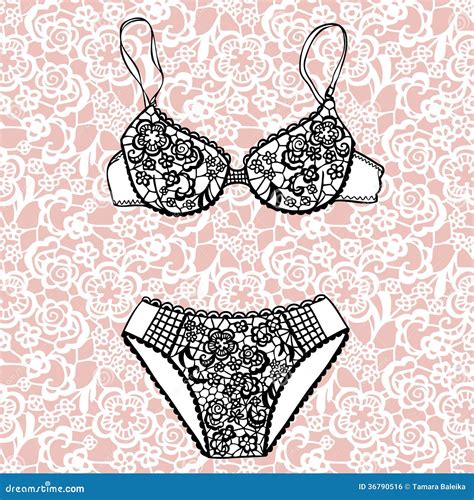 Hand Drawn Vector Lingerie Set Royalty Free Stock Image Image 36790516