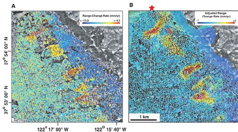 A Map View Of Ps Insar Range Change Rate Measurements For The Study