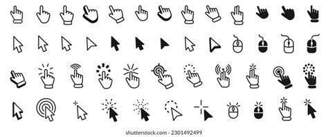 Vector Cursors Icons Click Set Stock Vector Royalty Free 2301492499