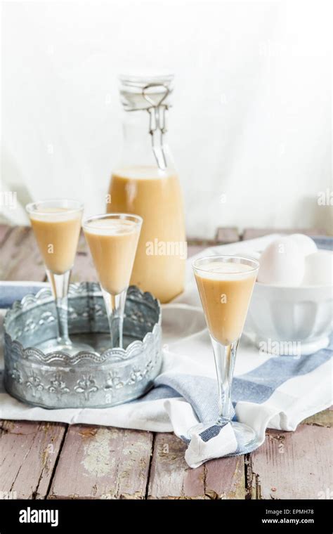 Homemade Egg Liqueur Stock Photo Alamy