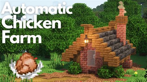 Automatic Chicken Farm Minecraft Tutorial Java Bedrock