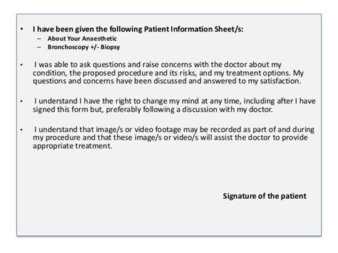 Bronchoscopy Indication Preparation Consent