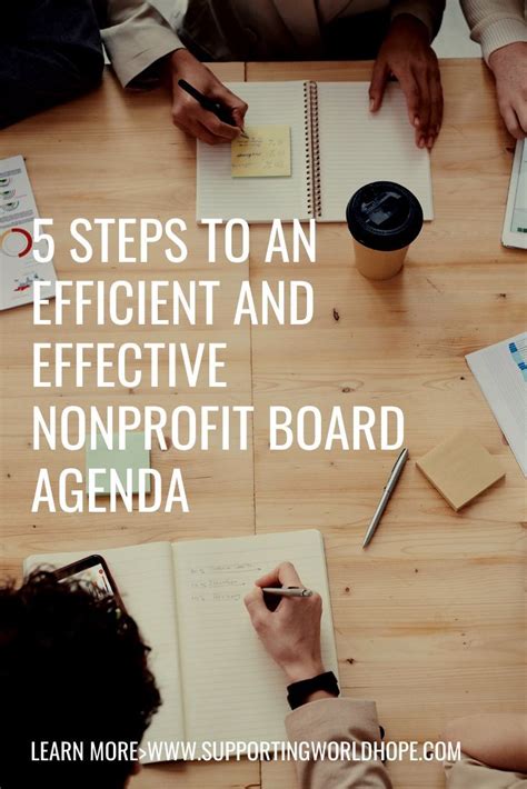 Steps To An Efficient And Effective Nonprofit Board Agenda