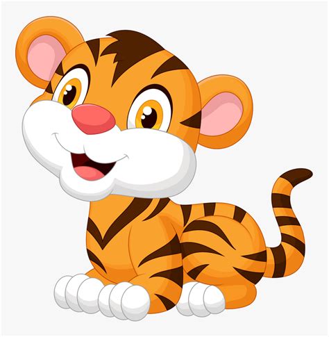 Transparent Cartoon Animal Png Cute Tiger Cartoon Drawing Png