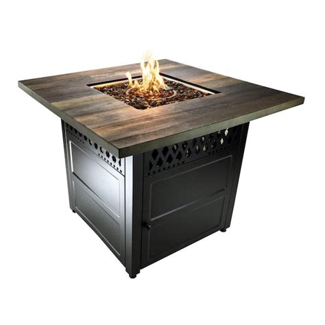 Endless Summer Dualheat 378 In W Brown Black Steel Square Propane Gas Fire Pit In The Gas Fire