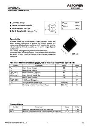 Ap N G Mosfet Datasheet Pdf Equivalent Cross Reference Search